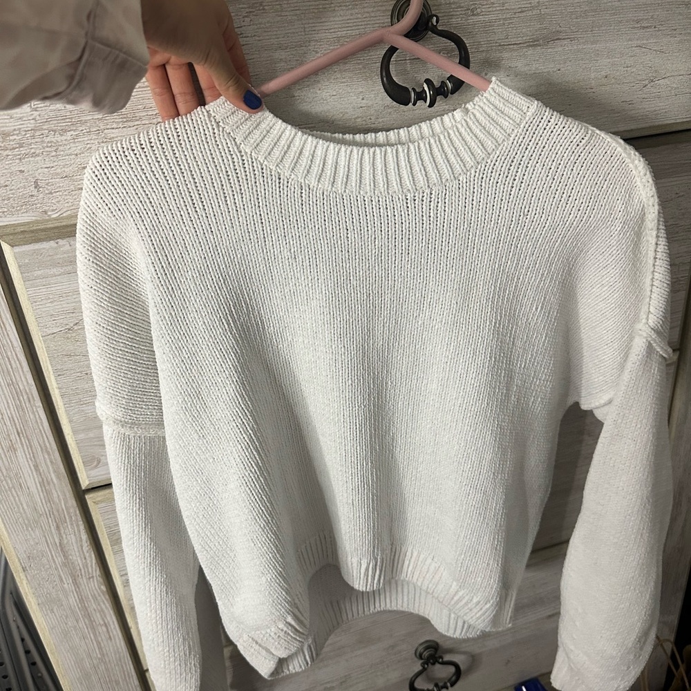 Hollister white sweater